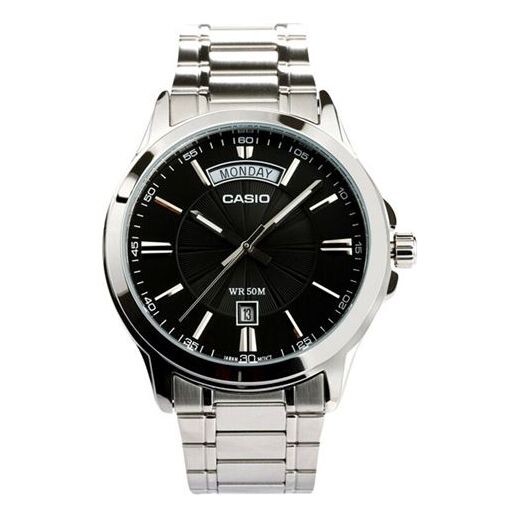 Часы CASIO Waterproof Stainless Steel Men Mens Black Analog, черный 
Часы CASIO Waterproof Stainless Steel Men Mens Black Analog, черный
