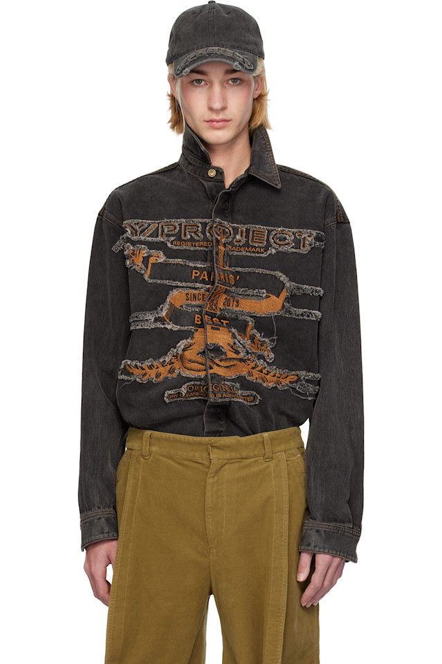 Лучшая джинсовая рубашка с заплатками от Paris Y/Project, черный
Лучшая джинсовая рубашка с заплатками от Paris Y/Project, черный