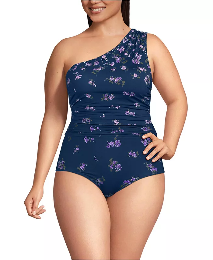 Женский топ-мидкини с драпировкой и одним плечом Lands' End, синий
Женский топ-мидкини с драпировкой и одним плечом Lands' End, синий