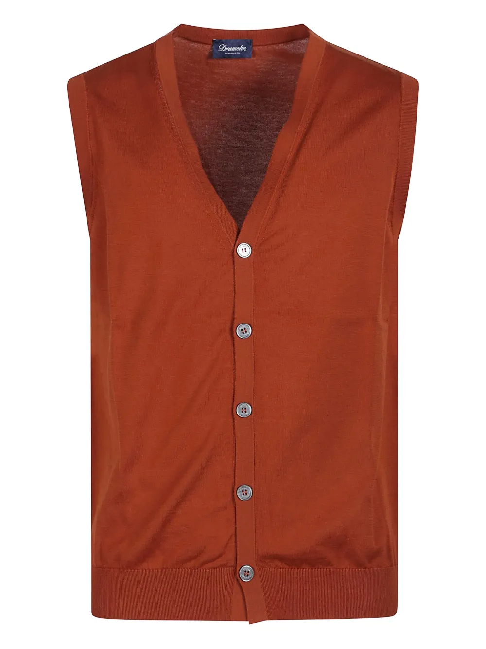 Жилет из хлопка на пуговицах Drumohr, оранжевый
Жилет из хлопка на пуговицах Drumohr, оранжевый