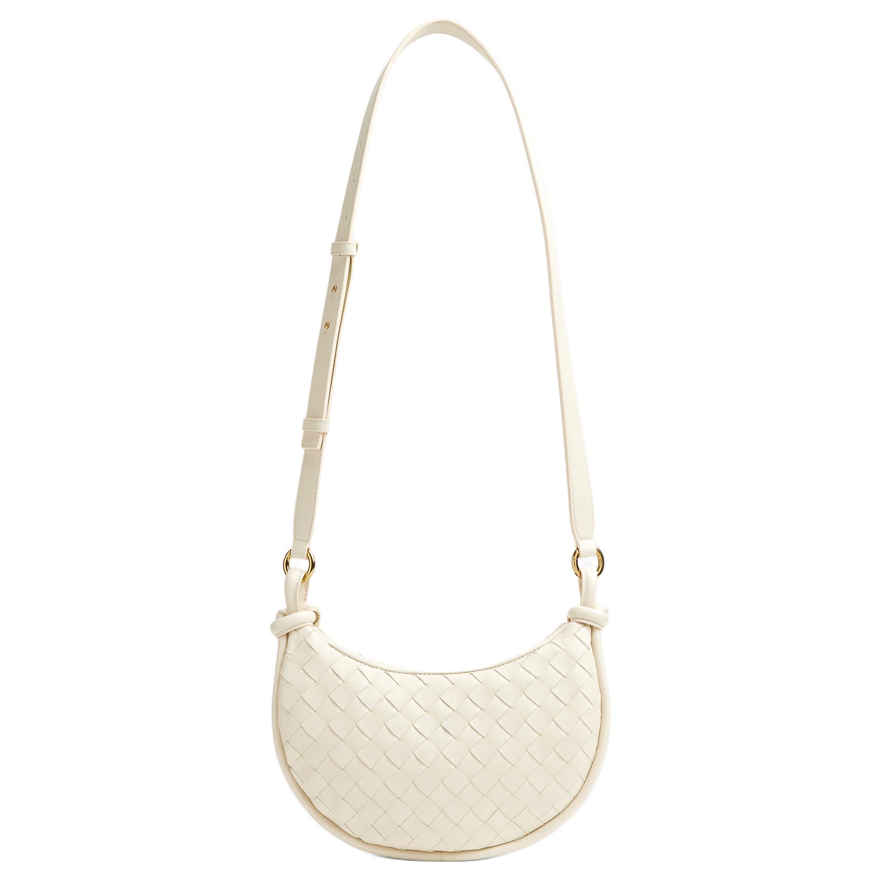 Bottega Veneta Кожаная сумка-полумесяц через плечо женская морская соль 
Bottega Veneta Кожаная сумка-полумесяц через плечо женская морская соль