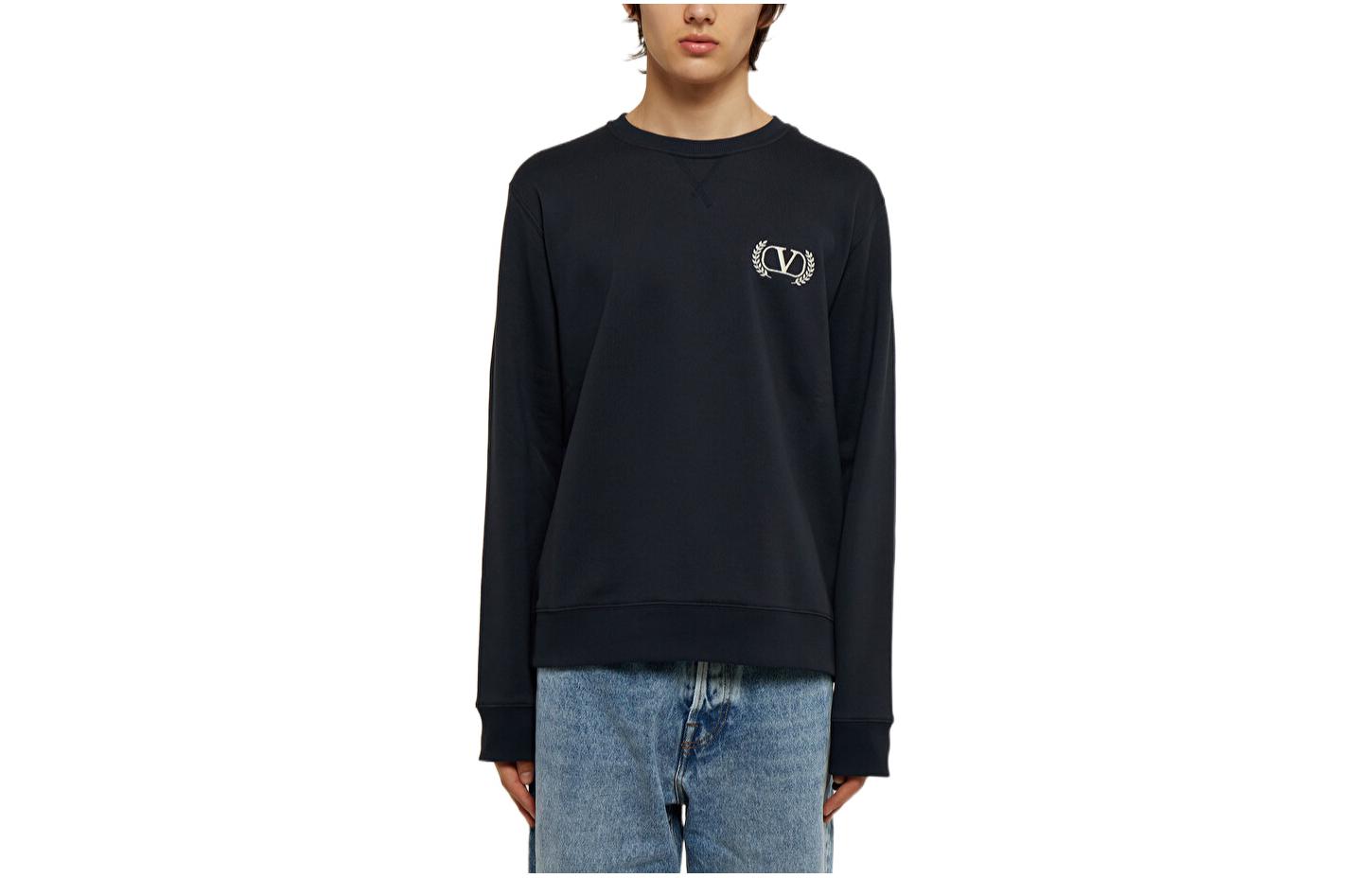 Свитшот с длинным рукавом и круглым вырезом Valentino, Морской синий 
Свитшот с длинным рукавом и круглым вырезом Valentino, Морской синий