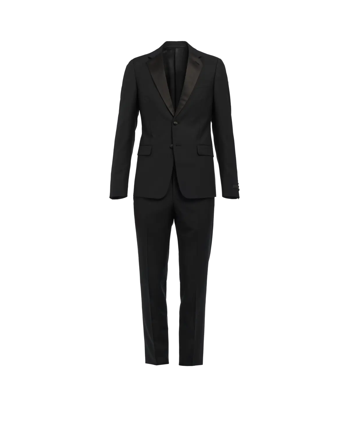 Однобортный смокинг на двух пуговицах из шерсти и мохера Prada, черный
Однобортный смокинг на двух пуговицах из шерсти и мохера Prada, черный