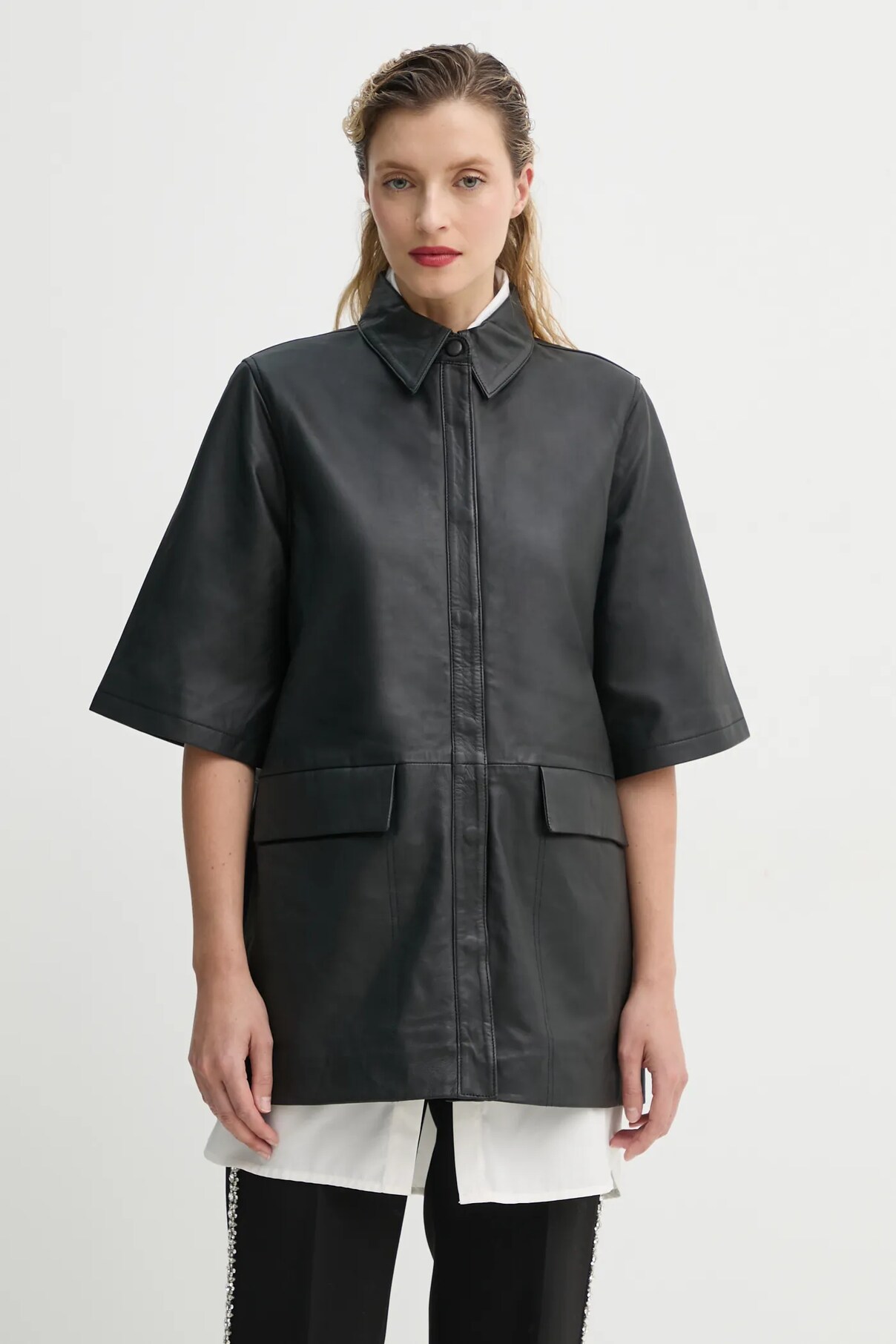 Кожаная куртка Bruuns Bazaar, черный 
Кожаная куртка Bruuns Bazaar, черный