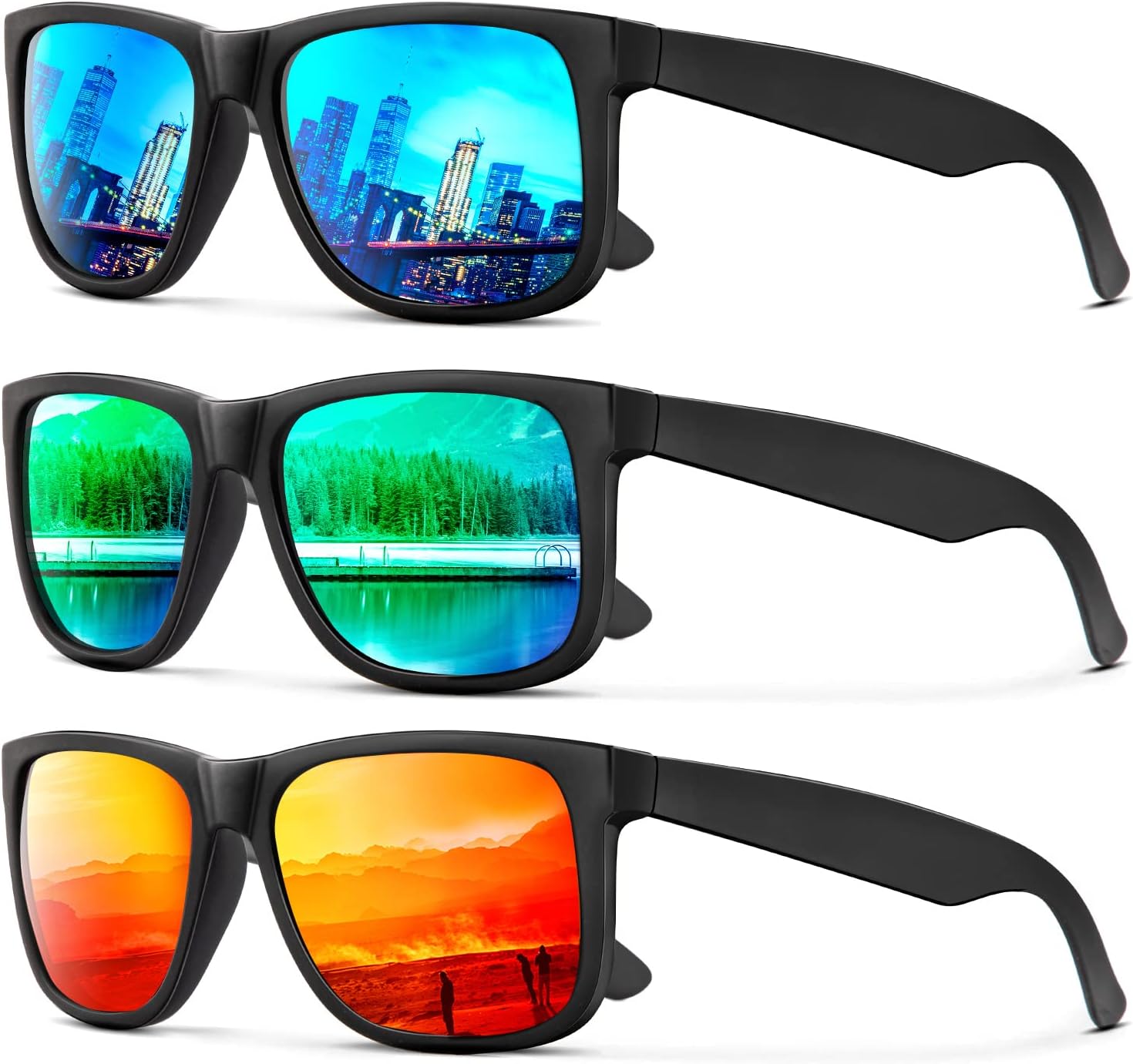 Солнцезащитные очки KALIYADI для мужчин и женщин, поляризованные, классическая матовая черная оправа, защита от УФ-излучения, комплект из 3 штук, (3 Pack) Ice Blue/Green/Orange
Солнцезащитные очки KALIYADI для мужчин и женщин, поляризованные, классическая матовая черная оправа, защита от УФ-излучения, комплект из 3 штук, (3 Pack) Ice Blue/Green/Orange