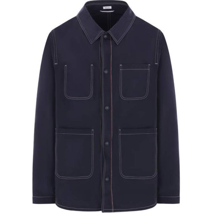 THOM BROWNE Рубашка-пиджак с контрастной строчкой, Blue
THOM BROWNE Рубашка-пиджак с контрастной строчкой, Blue