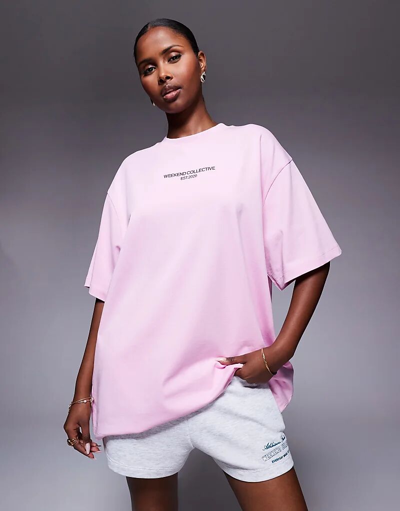 Футболка Weekend Collective Icon большого размера с жирным шрифтом на спине розового цвета Asos Weekend Collective
Футболка Weekend Collective Icon большого размера с жирным шрифтом на спине розового цвета Asos Weekend Collective