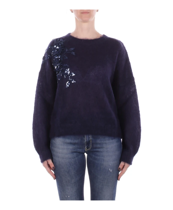 Свитер с круглым вырезом и пайетками Blugirl, синий
Свитер с круглым вырезом и пайетками Blugirl, синий