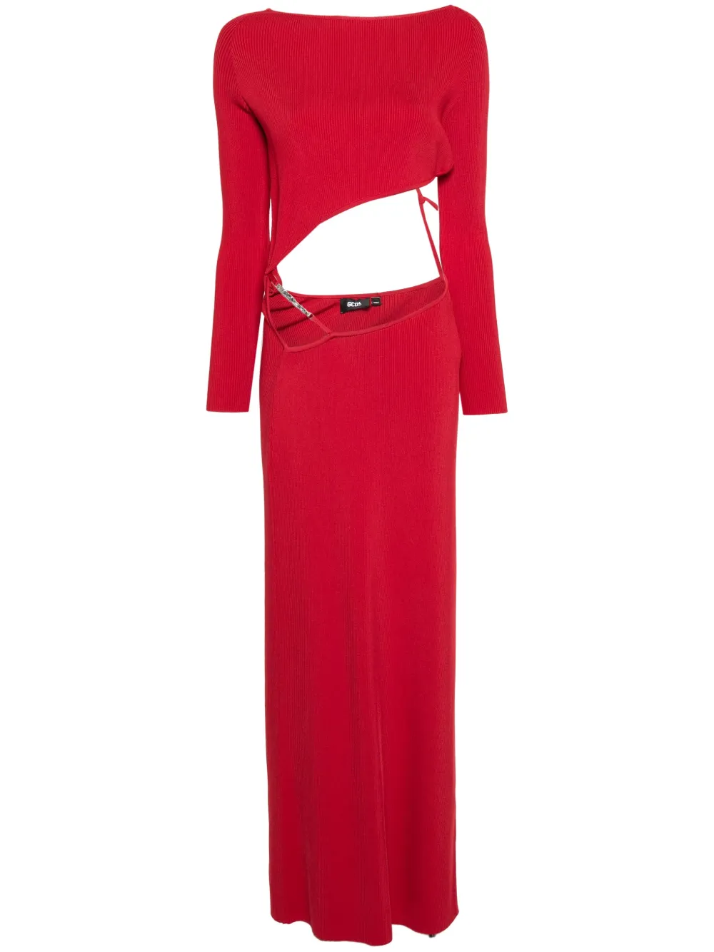 Платье макси асимметричного кроя GCDS, красный 
Платье макси асимметричного кроя GCDS, красный