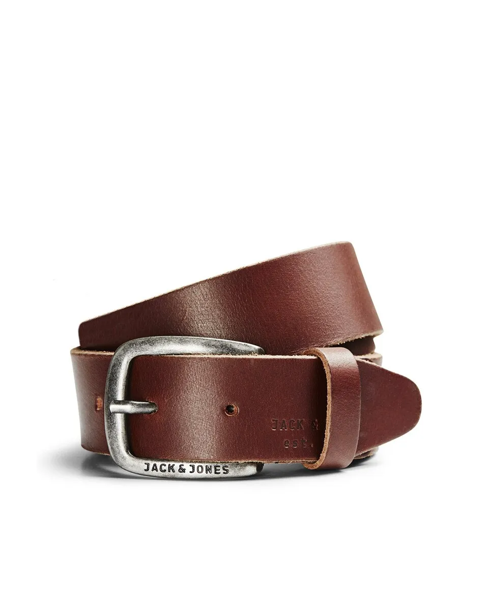 Мужской кожаный ремень с металлической пряжкой Jack & Jones, коричневый
Мужской кожаный ремень с металлической пряжкой Jack & Jones, коричневый