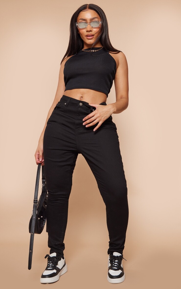 PrettyLittleThing Форма черные джинсы из суперэластичного денима с высокой талией 
PrettyLittleThing Форма черные джинсы из суперэластичного денима с высокой талией