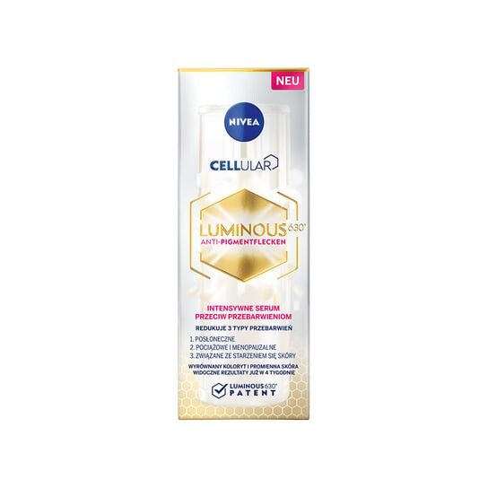 Интенсивная сыворотка против обесцвечивания, 30 мл Nivea, Cellular Luminous 630® 
Интенсивная сыворотка против обесцвечивания, 30 мл Nivea, Cellular Luminous 630®