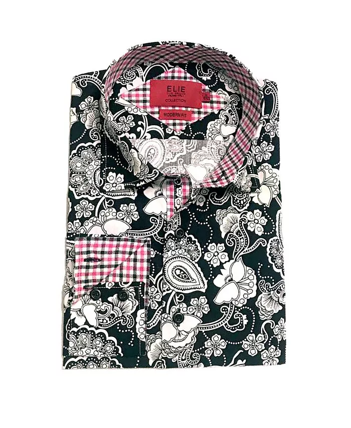 Черная приталенная рубашка с узором пейсли для больших мальчиков Elie Balleh, черный
Черная приталенная рубашка с узором пейсли для больших мальчиков Elie Balleh, черный