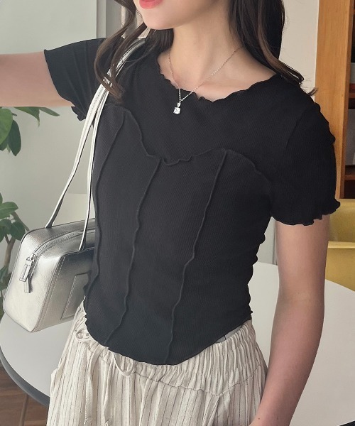 Топ с короткими рукавами и дизайном в стиле бюстье Rejoule, черный
Топ с короткими рукавами и дизайном в стиле бюстье Rejoule, черный