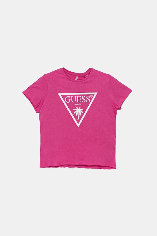 Детская хлопковая футболка Guess, розовый
Детская хлопковая футболка Guess, розовый