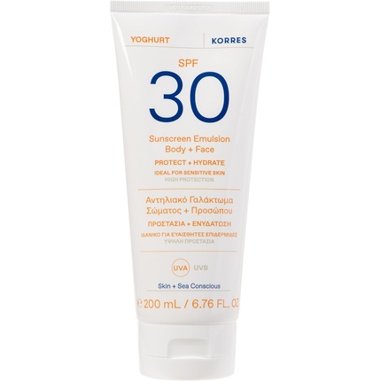 KORRES YOGHURT Эмульсия для тела и лица SPF30 200 мл
KORRES YOGHURT Эмульсия для тела и лица SPF30 200 мл