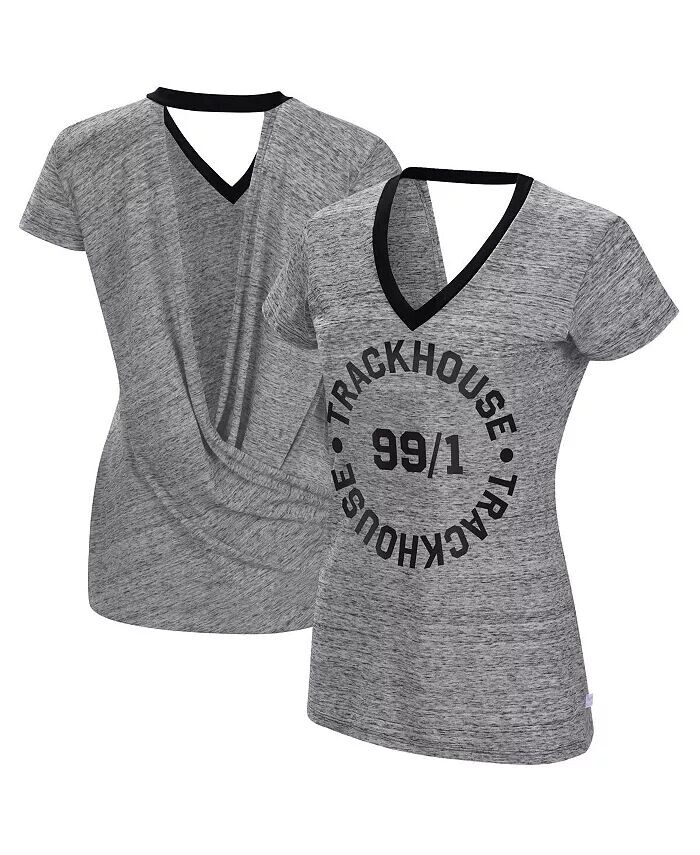 Женская черная футболка с запахом на спине Heather TRACKHOUSE RACING Halftime Touch
Женская черная футболка с запахом на спине Heather TRACKHOUSE RACING Halftime Touch