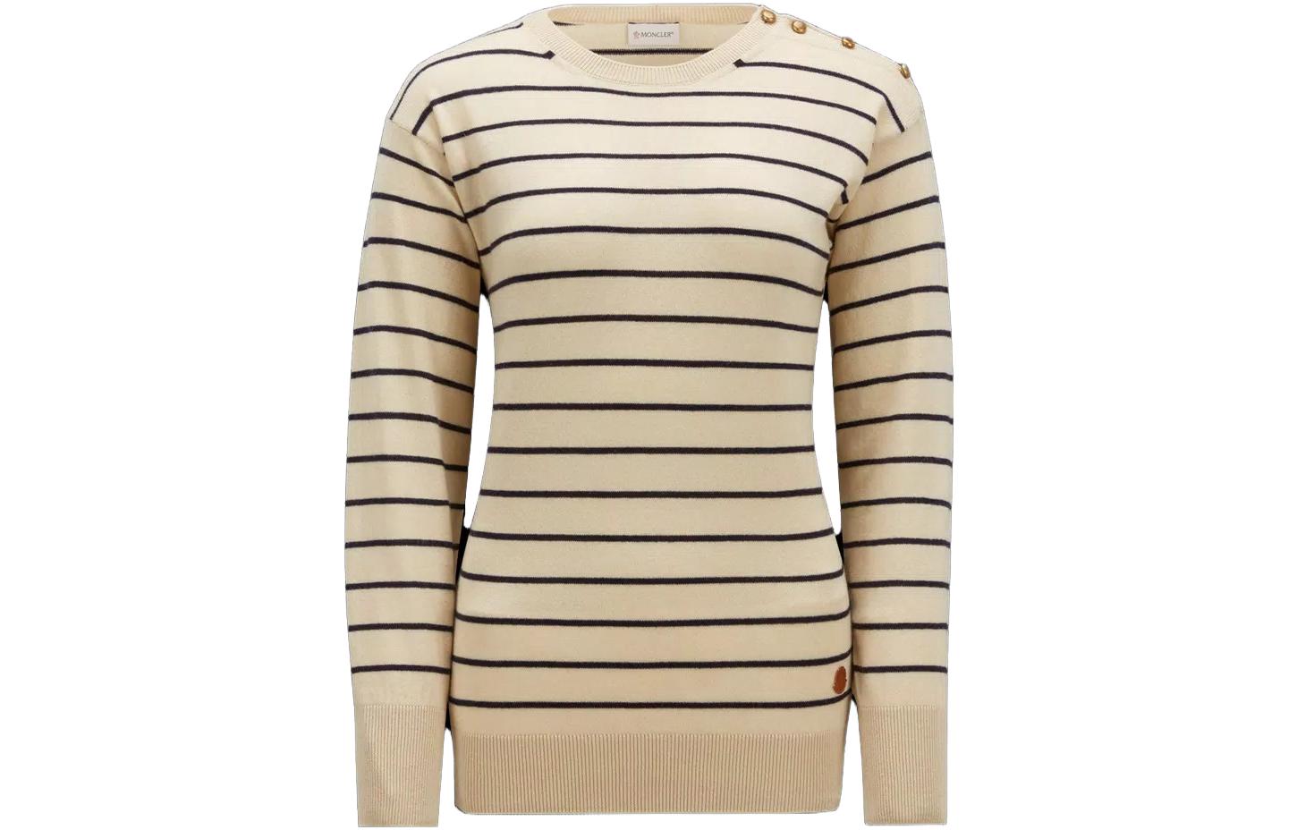 Вязаный джемпер в полоску Moncler, бежевый
Вязаный джемпер в полоску Moncler, бежевый