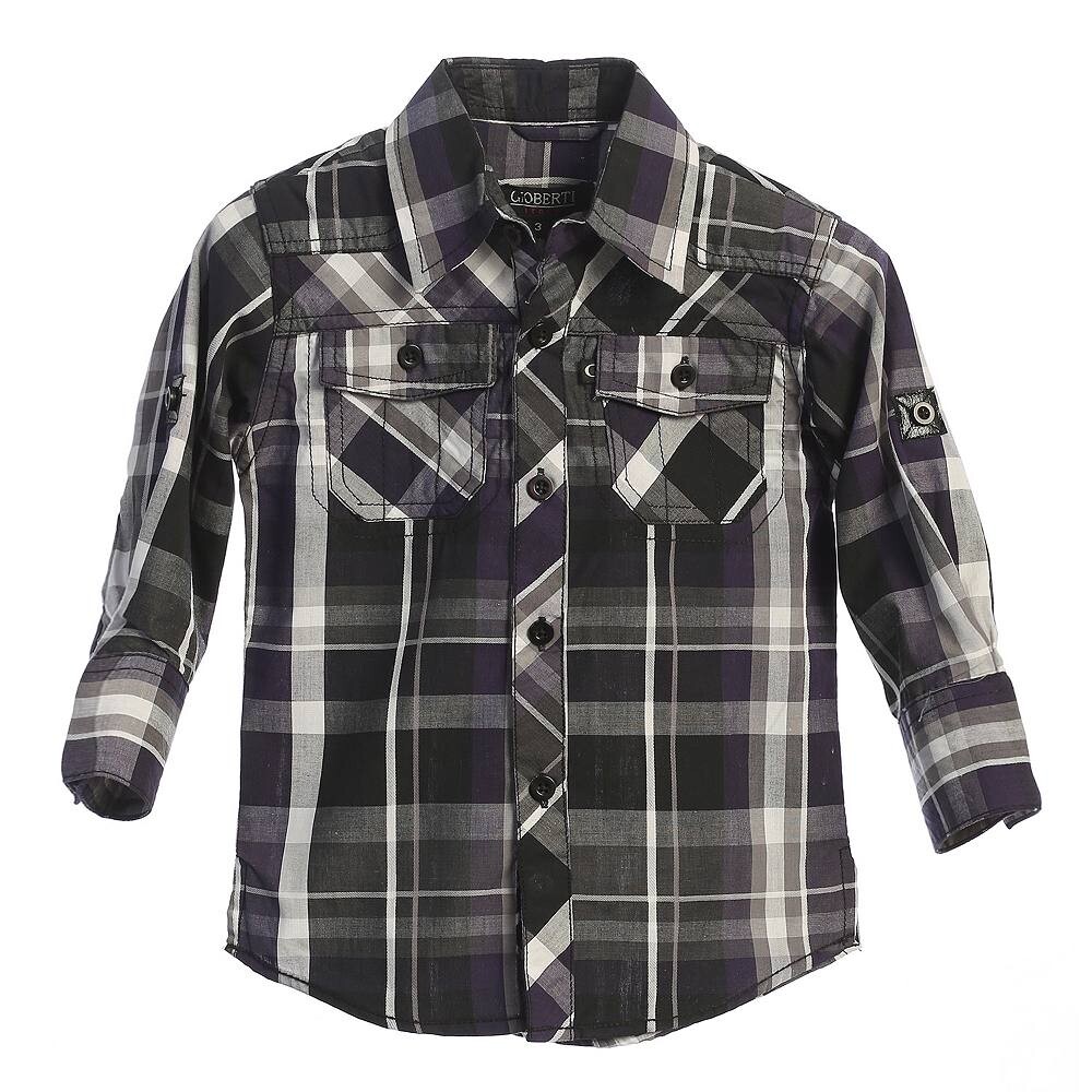 Рубашка в клетку с длинными рукавами и закатанными рукавами Gioberti для маленького мальчика, цвет Black Purple Plaid
Рубашка в клетку с длинными рукавами и закатанными рукавами Gioberti для маленького мальчика, цвет Black Purple Plaid