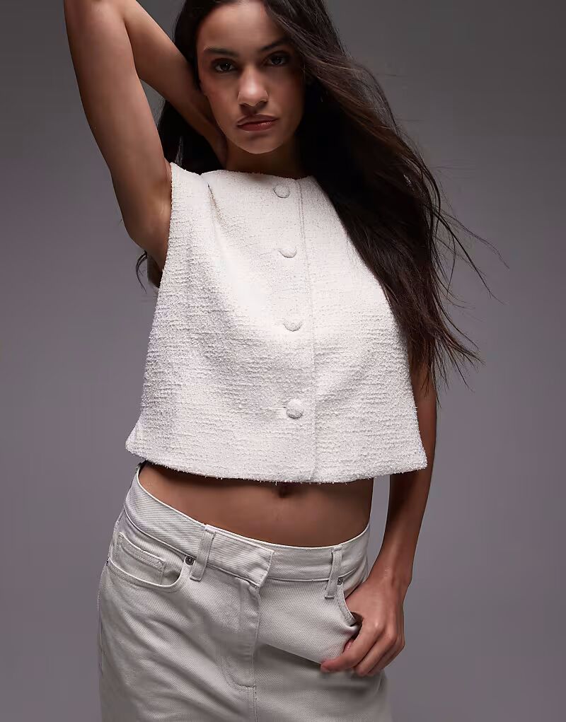 Жилет Mango с круглым вырезом белого цвета
Жилет Mango с круглым вырезом белого цвета