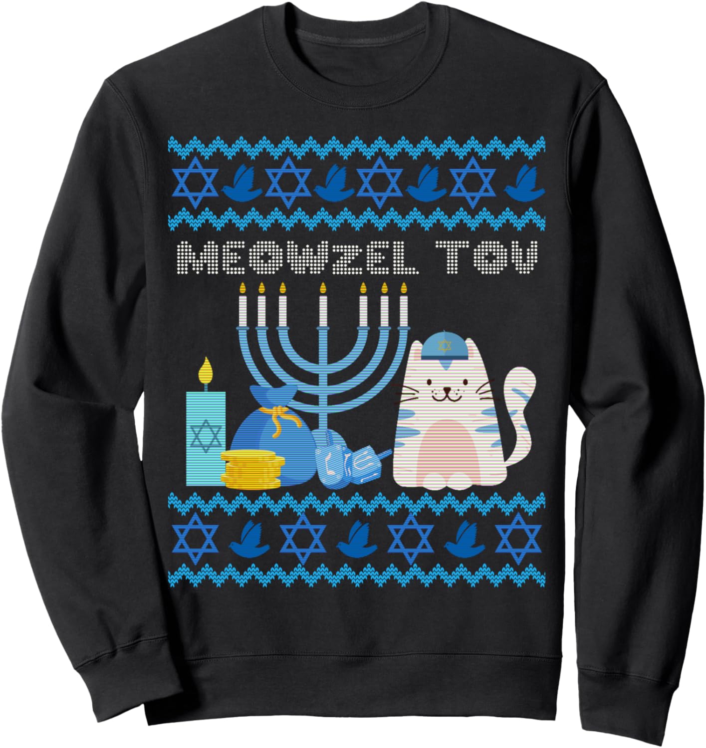 Забавная толстовка с изображением Мяузел Тов на тему Хануки Ugly Hanukkah Cat Lover, черный
Забавная толстовка с изображением Мяузел Тов на тему Хануки Ugly Hanukkah Cat Lover, черный