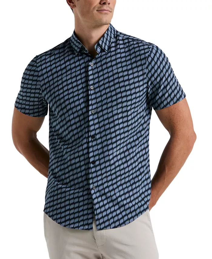 Мужская рубашка с коротким рукавом Slim Fit Hash Mark на пуговицах Perry Ellis, синий
Мужская рубашка с коротким рукавом Slim Fit Hash Mark на пуговицах Perry Ellis, синий