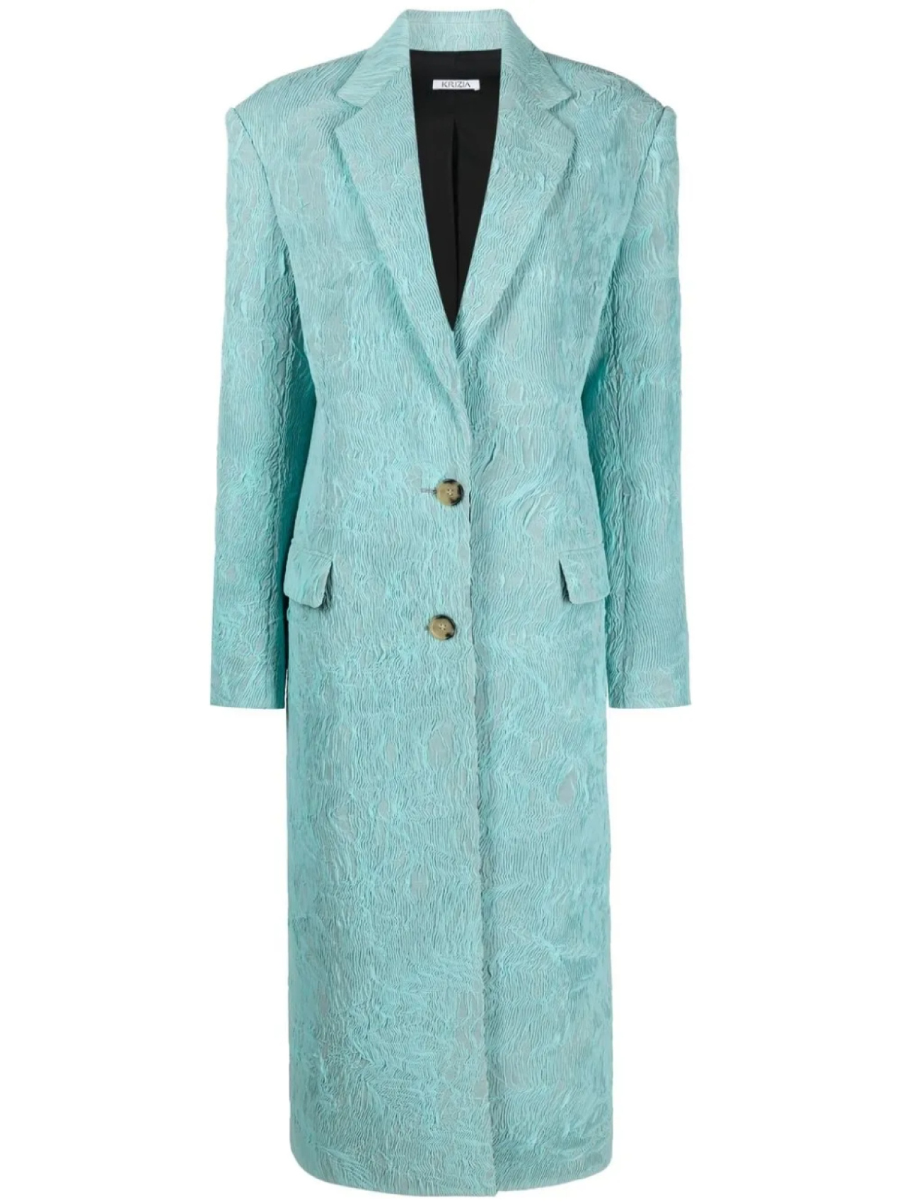 Однобортное пальто с жатым эффектом Krizia, синий 
Однобортное пальто с жатым эффектом Krizia, синий