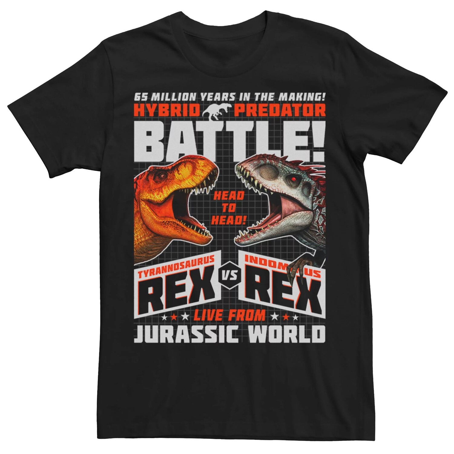 Мужская футболка с плакатом Jurassic World T-Rex VS I-Rex Battle Licensed Character
Мужская футболка с плакатом Jurassic World T-Rex VS I-Rex Battle Licensed Character