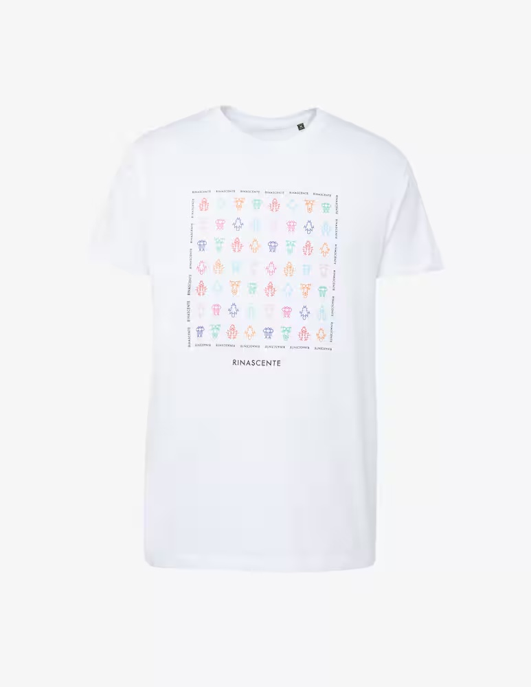 Футболка с маленькими красочными логотипами Rinascente, белый
Футболка с маленькими красочными логотипами Rinascente, белый