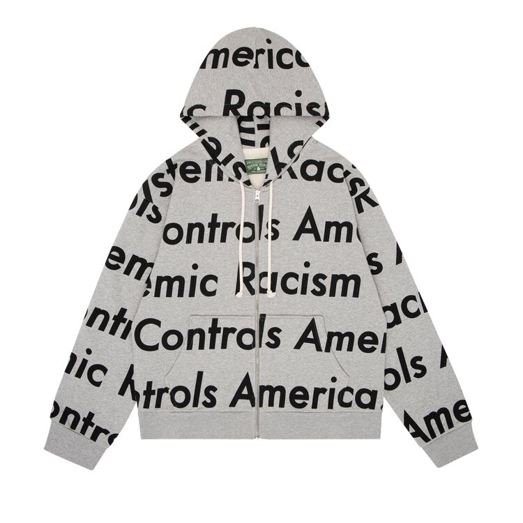 Худи Denim Tears x Arthur Jafa Systemic Racism Controls America Zip Up Hoodie, серый
Худи Denim Tears x Arthur Jafa Systemic Racism Controls America Zip Up Hoodie, серый
