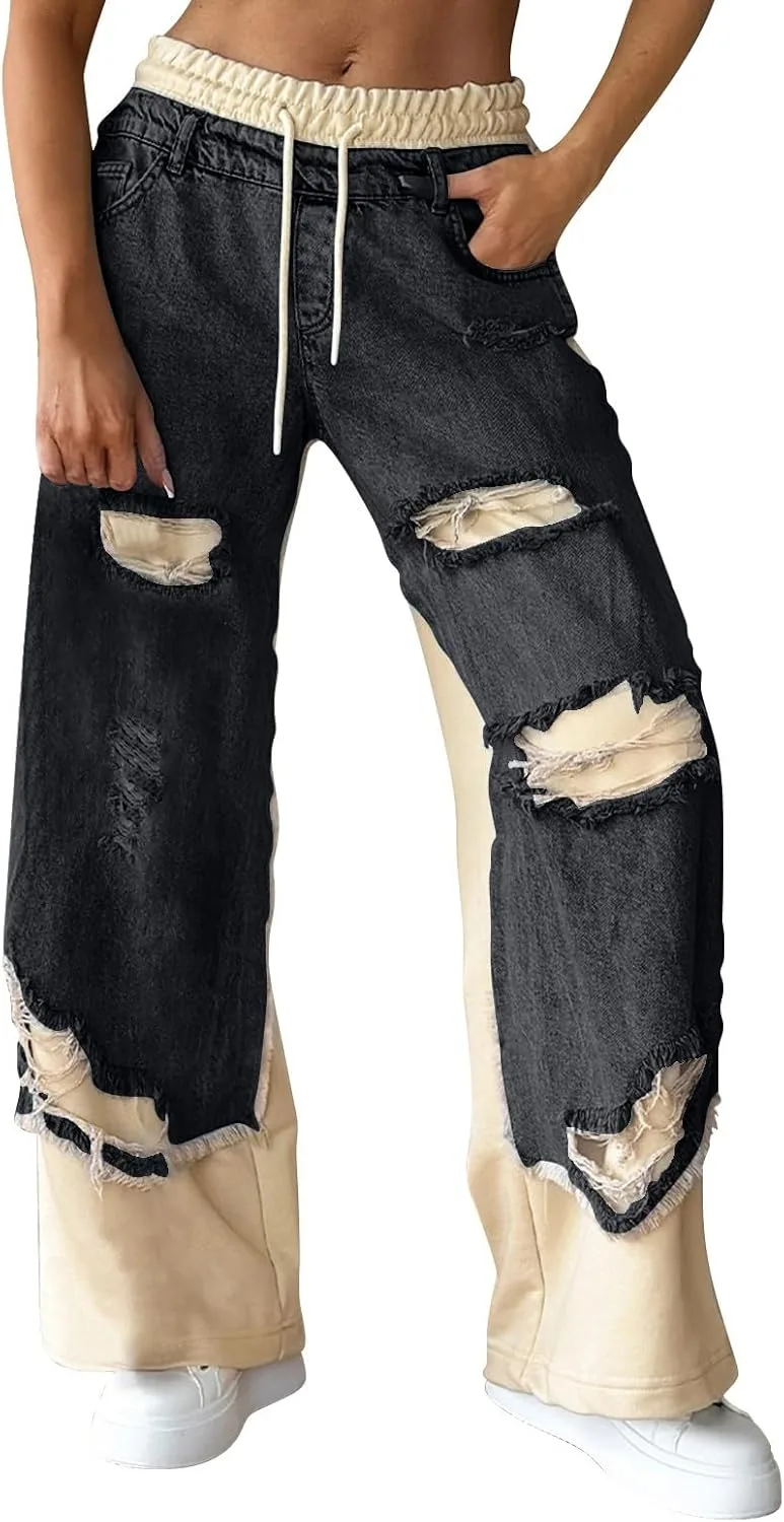 Женские джинсы Hipster рваные потертые с завязками на талии LCMTWX
Женские джинсы Hipster рваные потертые с завязками на талии LCMTWX