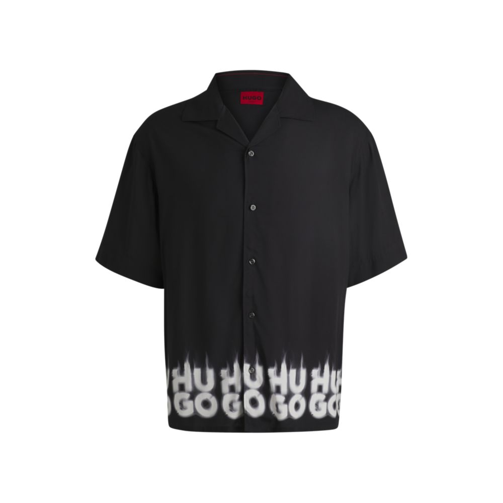 Рубашка свободного кроя с принтом-логотипом в виде дыма HUGO, черный
Рубашка свободного кроя с принтом-логотипом в виде дыма HUGO, черный