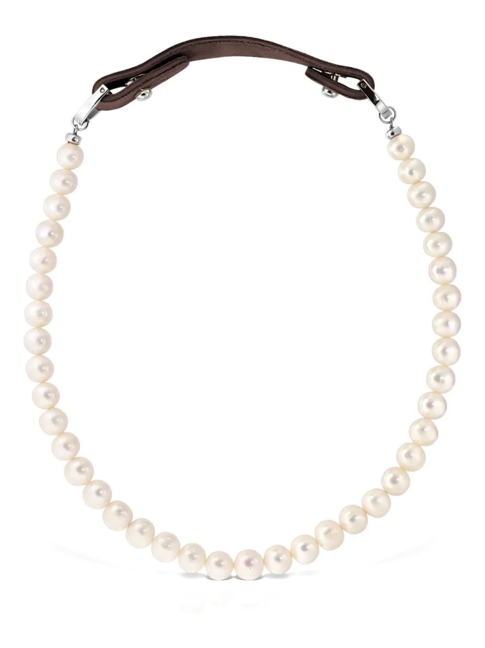 Кожаное ожерелье с жемчугом Obsidian, белый
Кожаное ожерелье с жемчугом Obsidian, белый