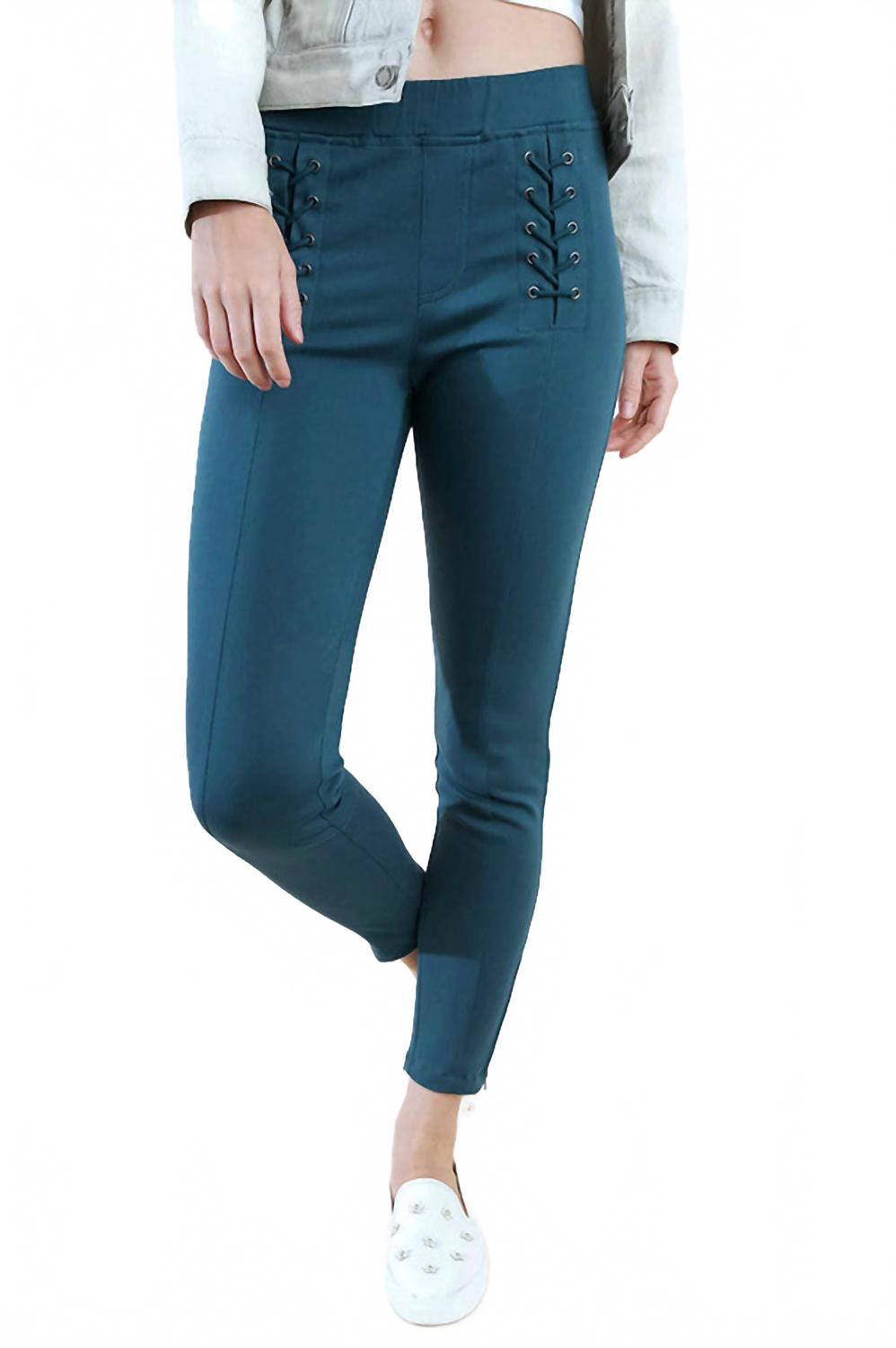 Лаконичные леггинсы со шнуровкой в цвете морской волны Umgee, Teal 
Лаконичные леггинсы со шнуровкой в цвете морской волны Umgee, Teal