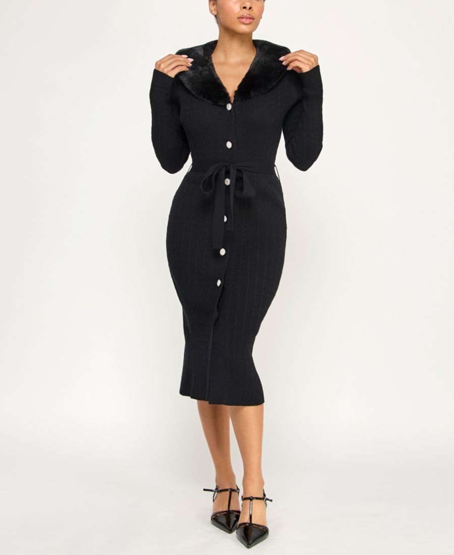 Детское платье-кардиган средней длины со съемным воротником из искусственного меха INVITEE, Black
Детское платье-кардиган средней длины со съемным воротником из искусственного меха INVITEE, Black