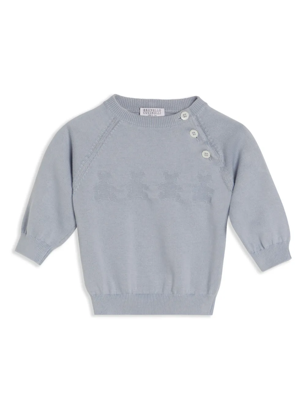 Жаккардовый джемпер Brunello Cucinelli Kids, синий
Жаккардовый джемпер Brunello Cucinelli Kids, синий