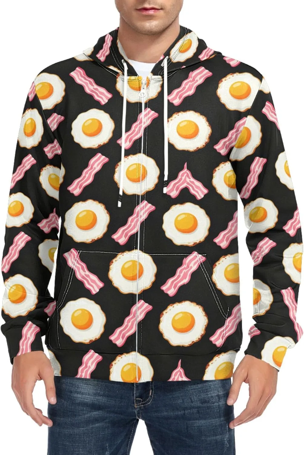 Мужской худи на молнии Yummy Food с принтом жареных яиц и бекона, с карманом CUPADA
Мужской худи на молнии Yummy Food с принтом жареных яиц и бекона, с карманом CUPADA