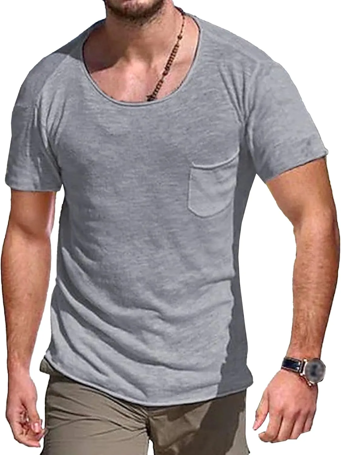 Мужская футболка с карманом и коротким рукавом Aosufei
Мужская футболка с карманом и коротким рукавом Aosufei