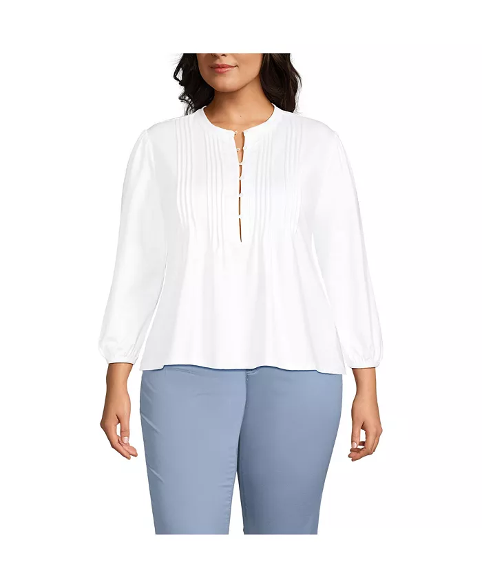 Легкий трикотажный топ с защипами на пуговицах больших размеров Lands' End, белый
Легкий трикотажный топ с защипами на пуговицах больших размеров Lands' End, белый