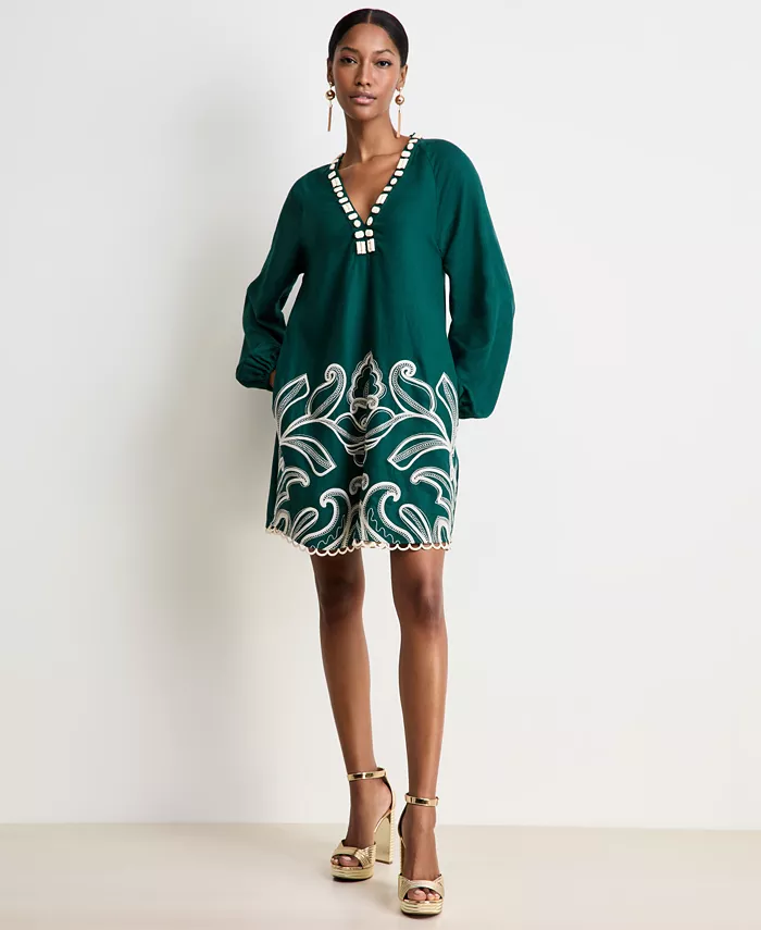 Женское вышитое платье А-силуэта On 34th, зеленый
Женское вышитое платье А-силуэта On 34th, зеленый