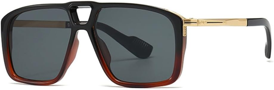 Ретро-солнцезащитные очки с двойной перемычкой для мужчин, защита от УФ-излучения UV400, заклепки, солнцезащитные очки с градиентным переходом для женщин MTZJH, Black Tea Grey
Ретро-солнцезащитные очки с двойной перемычкой для мужчин, защита от УФ-излучения UV400, заклепки, солнцезащитные очки с градиентным переходом для женщин MTZJH, Black Tea Grey