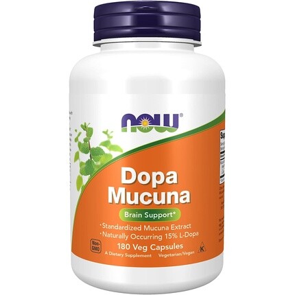 NOW DOPA Mucuna Стандартизированный экстракт мукуны с натуральным 15% L-допа 180 растительных капсул
NOW DOPA Mucuna Стандартизированный экстракт мукуны с натуральным 15% L-допа 180 растительных капсул