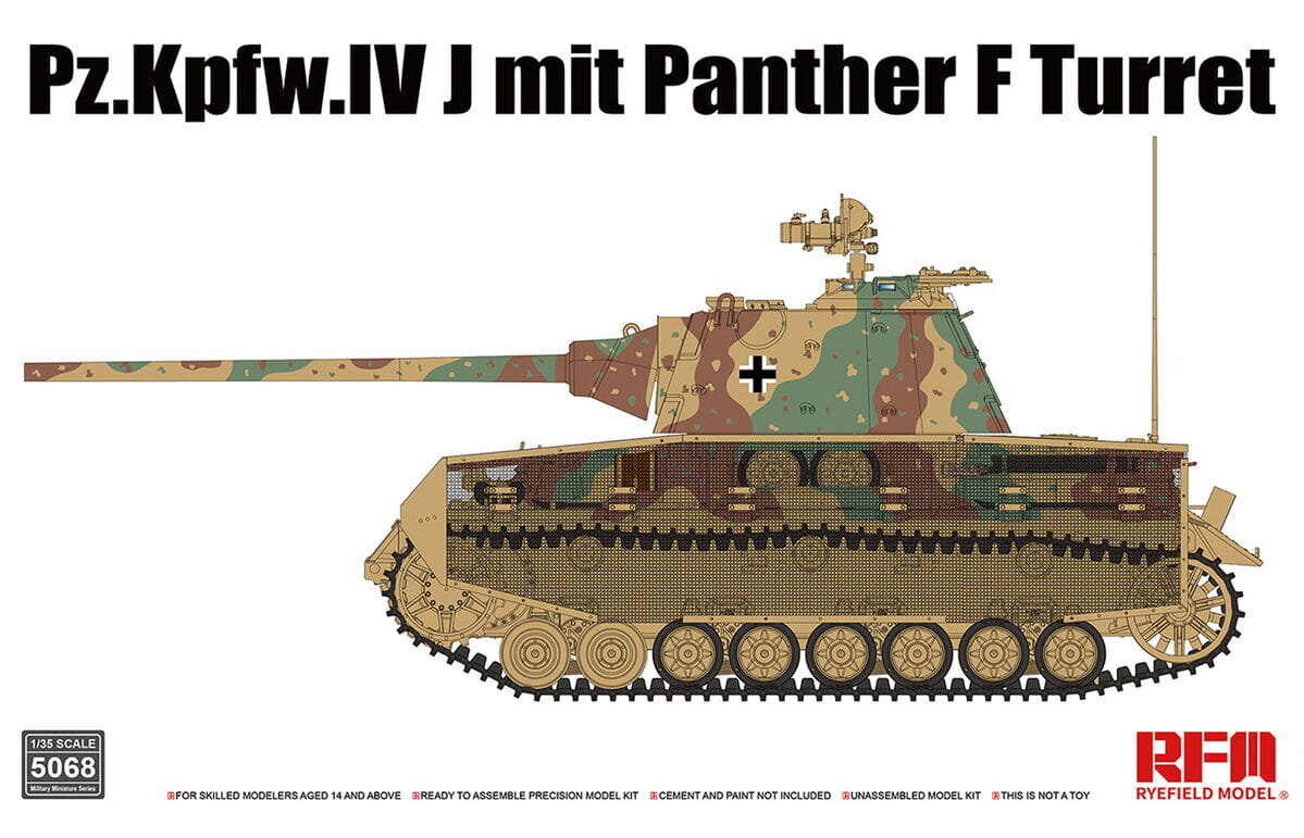 Pz.Kpfw.IV J с турелью Panther F 1:35 Rye Field, модель 5068 Rye Field Model
Pz.Kpfw.IV J с турелью Panther F 1:35 Rye Field, модель 5068 Rye Field Model