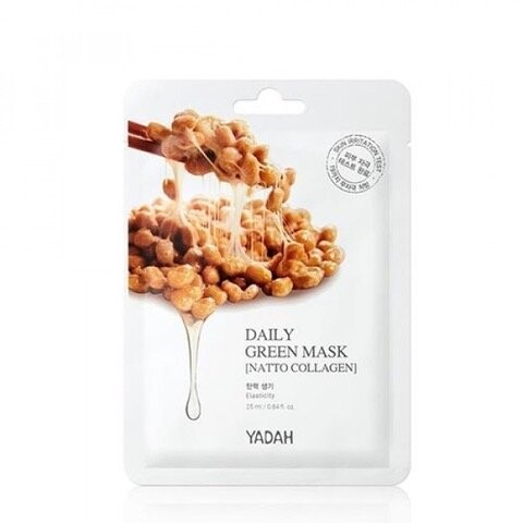Увлажняющая и укрепляющая тканевая маска, 25 мл Yadah, Daily Green Mask Natto Collagen
Увлажняющая и укрепляющая тканевая маска, 25 мл Yadah, Daily Green Mask Natto Collagen