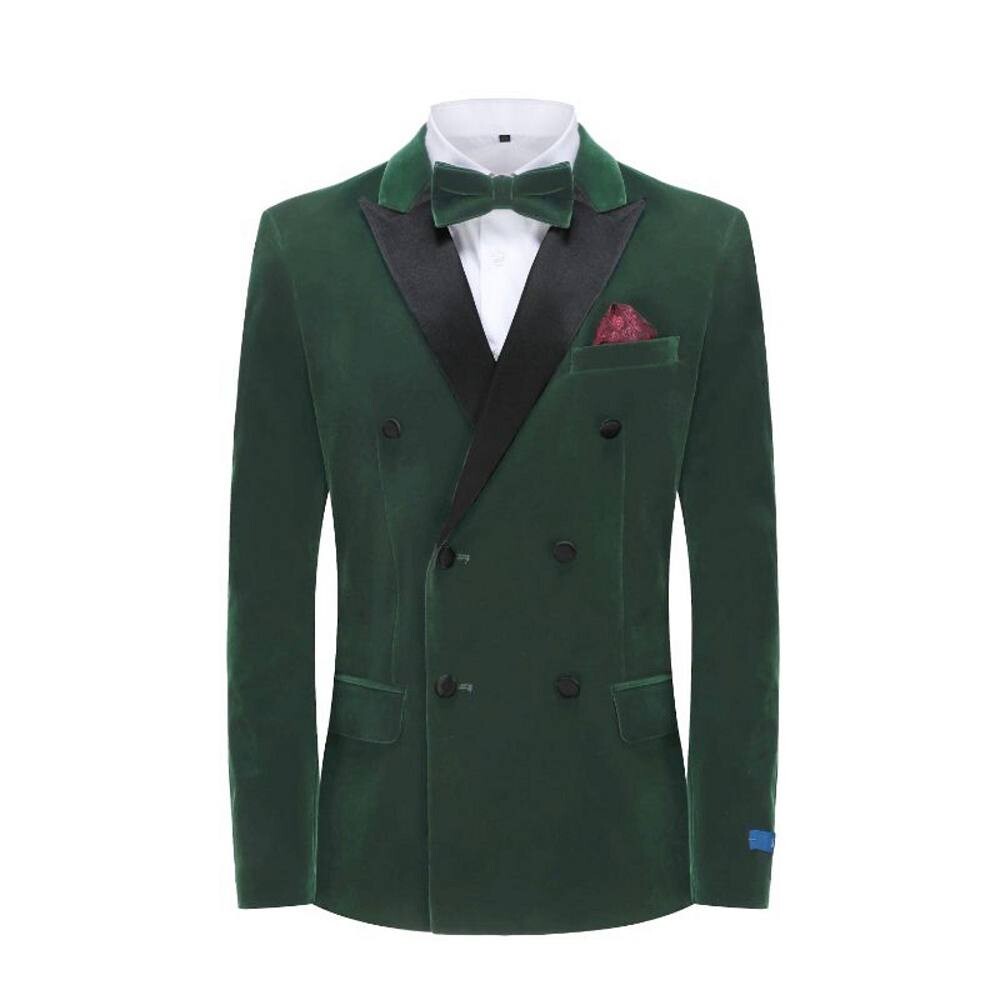 Мужской бархатный двубортный облегающий смокинг из 2 предметов с лацканами «птичий глаз» и эластичными брюками Braveman, цвет Hunter Green
Мужской бархатный двубортный облегающий смокинг из 2 предметов с лацканами «птичий глаз» и эластичными брюками Braveman, цвет Hunter Green