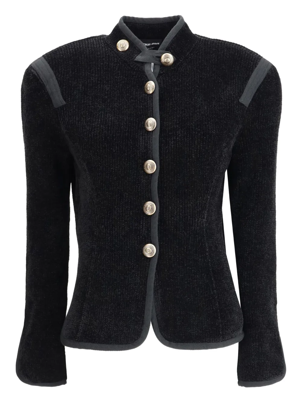 Шелковый пиджак с декоративными пуговицами Giorgio Armani, черный
Шелковый пиджак с декоративными пуговицами Giorgio Armani, черный