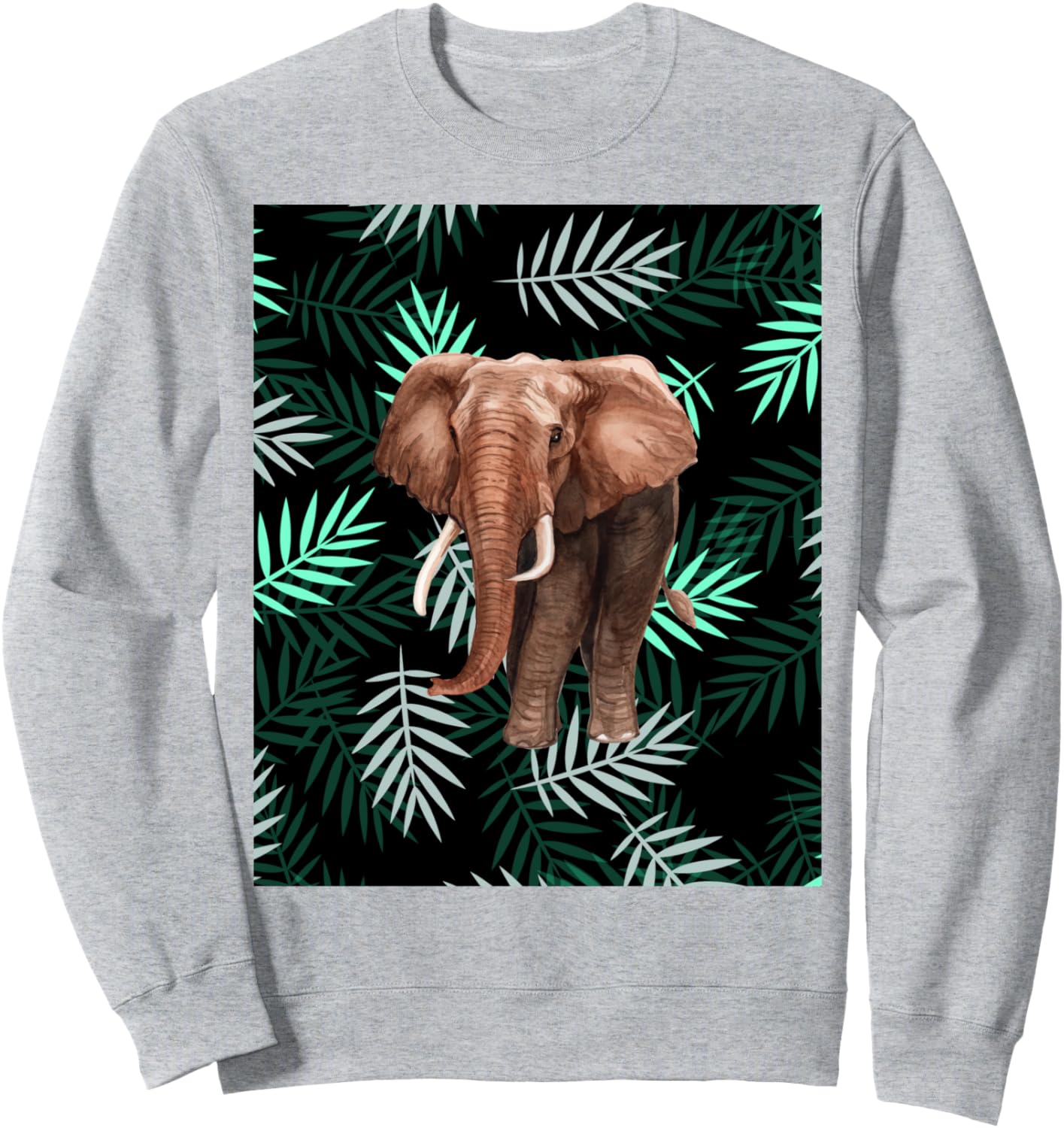 Толстовка с рисунком пальм и слонов Tropical Watercolor Elephant, серый
Толстовка с рисунком пальм и слонов Tropical Watercolor Elephant, серый