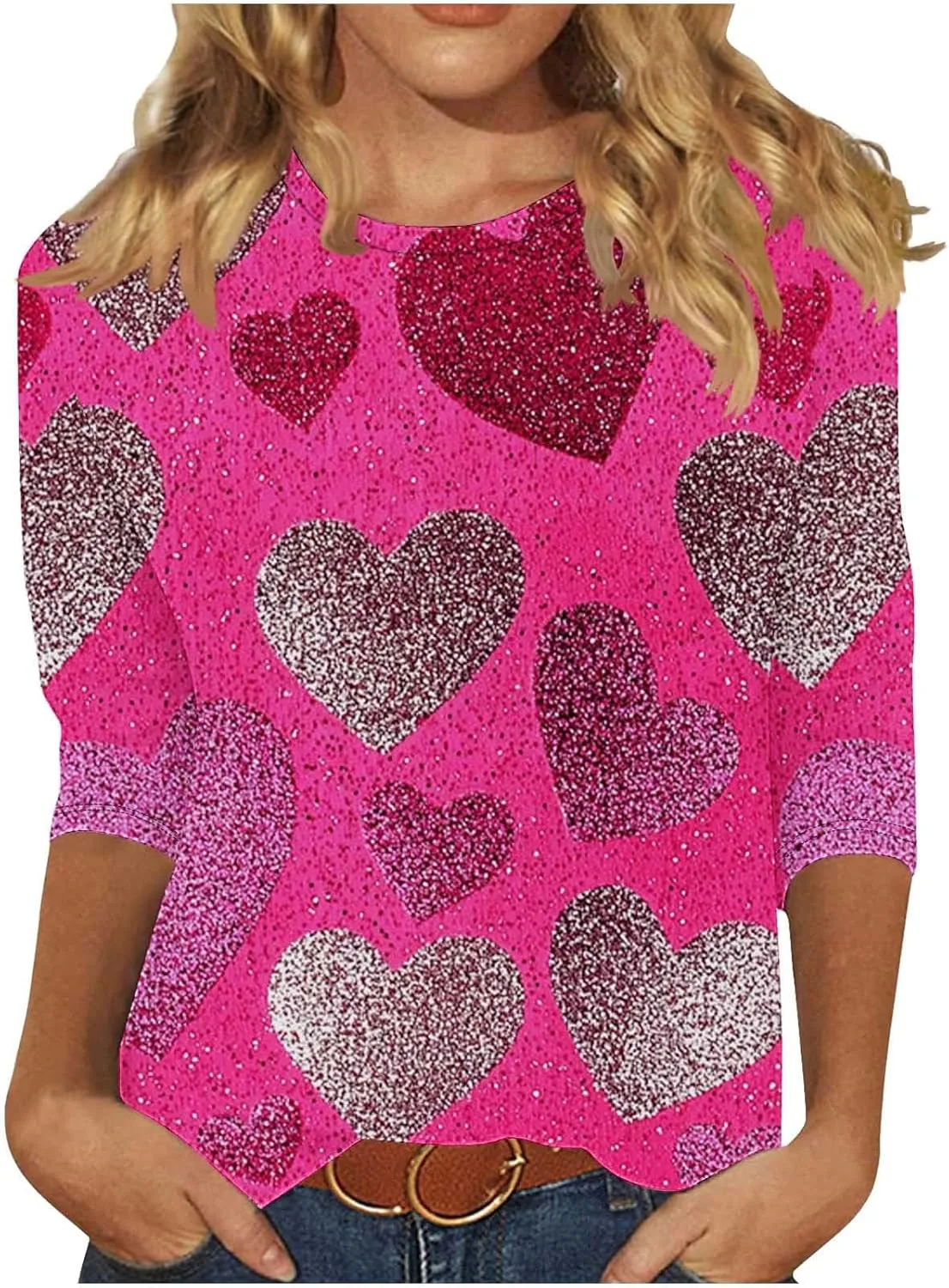 Топ Casual с принтом в виде сердца, 3/4 рукава
Топ Casual с принтом в виде сердца, 3/4 рукава