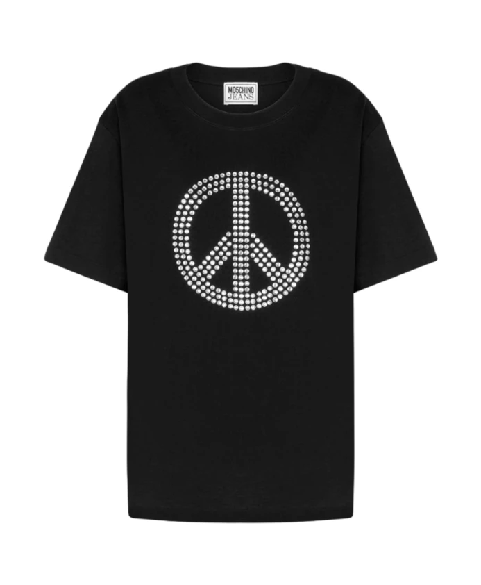 Футболка с короткими рукавами и символом мира Moschino, черный
Футболка с короткими рукавами и символом мира Moschino, черный