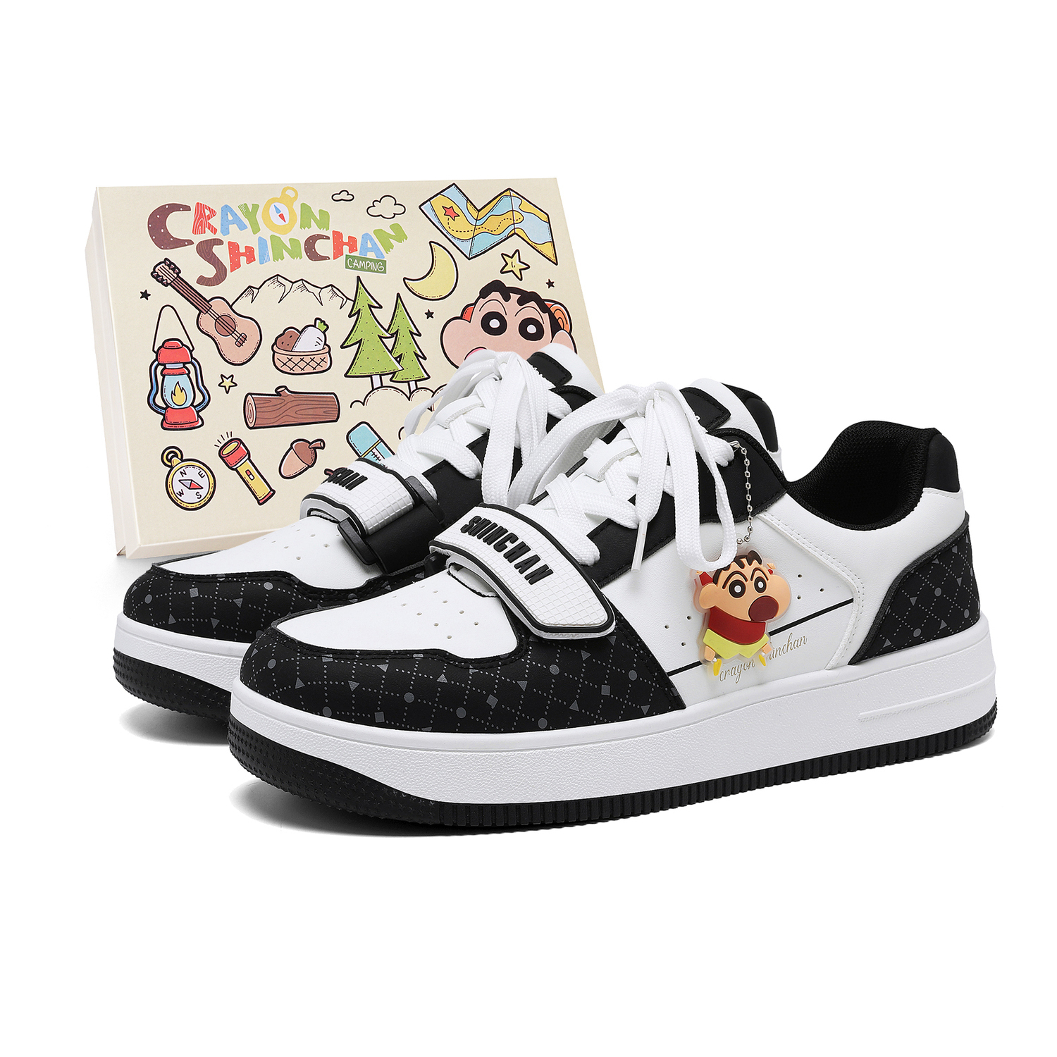 Crayon Shinchan Низкие скейтерские кроссовки унисекс классические черно-белые, цвет Classic Black White 
Crayon Shinchan Низкие скейтерские кроссовки унисекс классические черно-белые, цвет Classic Black White